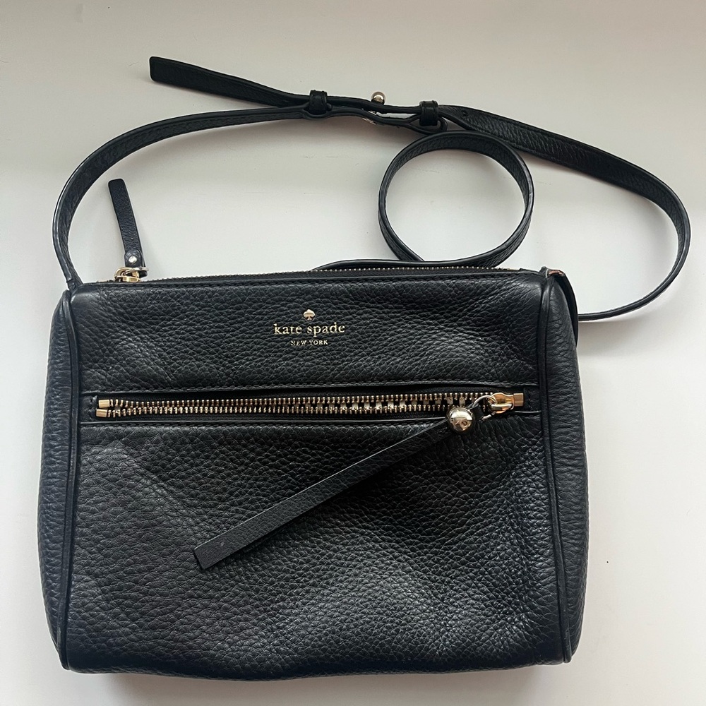 Kate Spade black pebbled leather crossbody bag